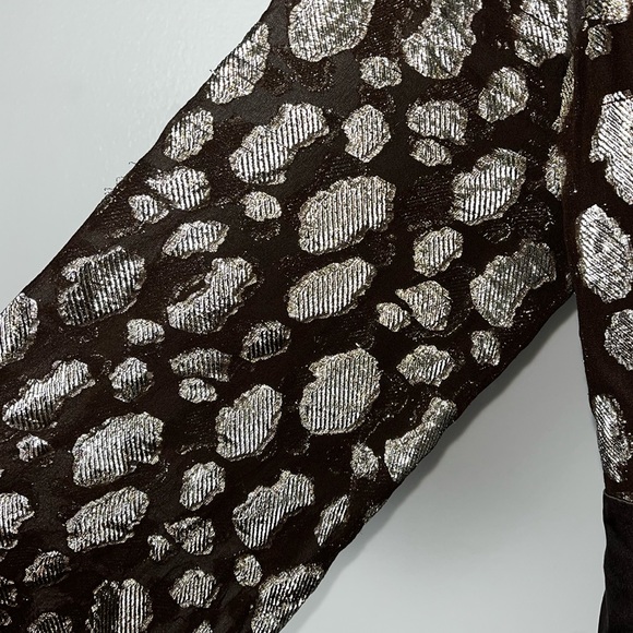 💟 Feraud Vintage Brown and gold shimmery gold dress - Picture 4 of 8